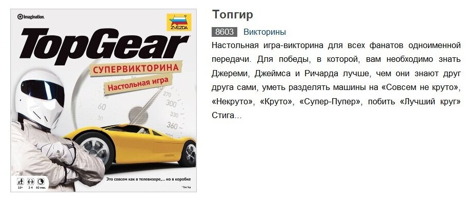 Настольная игра "Топ Гир" Top gear (викторина про автомобили)