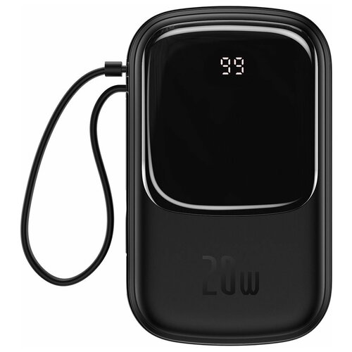 Внешний аккумулятор BASEUS Qpow Digital Display 20W, 3.0A (20000 mAh), с кабелем Lightning, черный