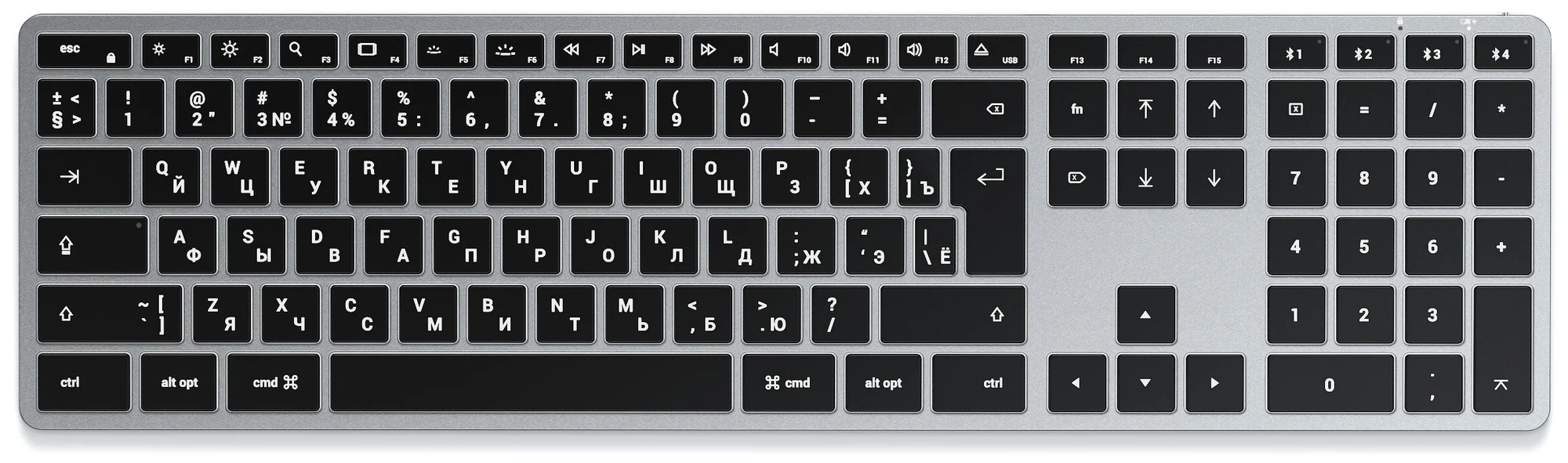 Клавиатура Satechi ST-BTSX3M-RU Bluetooth Keyboard-RU (Russian) - фото №1