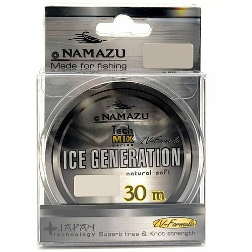 Леска зимняя Namazu Ice Generation 30 m, диаметр 0.16 mm, тест 2.16 кг. Цвет прозрачный.