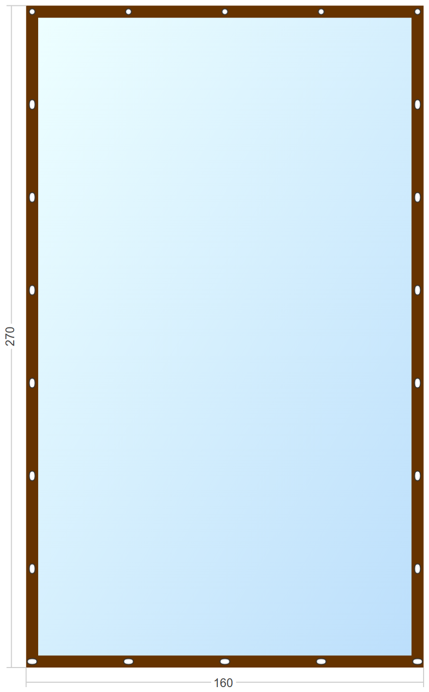 Мягкое окно Софтокна 160х270 см, Прозрачная пленка 0,7мм, Французский замок, Коричневая окантовка, Комплект для установки - фотография № 3