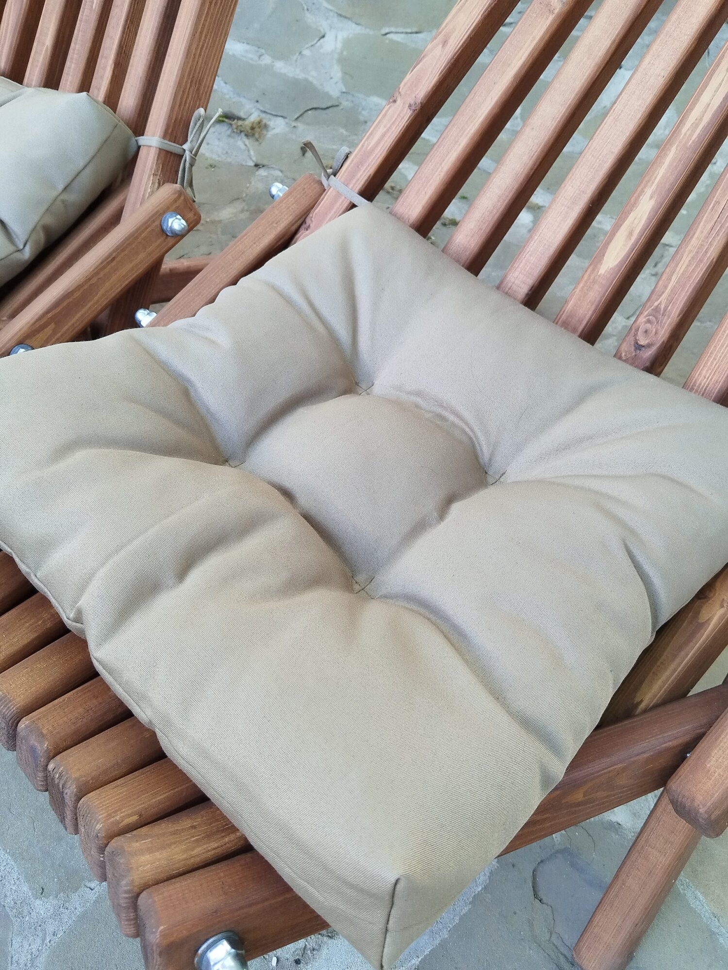 подушка для шезлонга, квадрат, 40*40 см., цвет хаки - фотография № 2