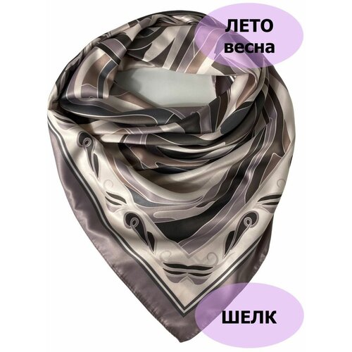 фото Платок florento,90х90 см, бежевый, серый