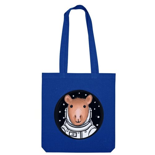 Сумка шоппер Us Basic, синий сумка капибара космонавт бежевый