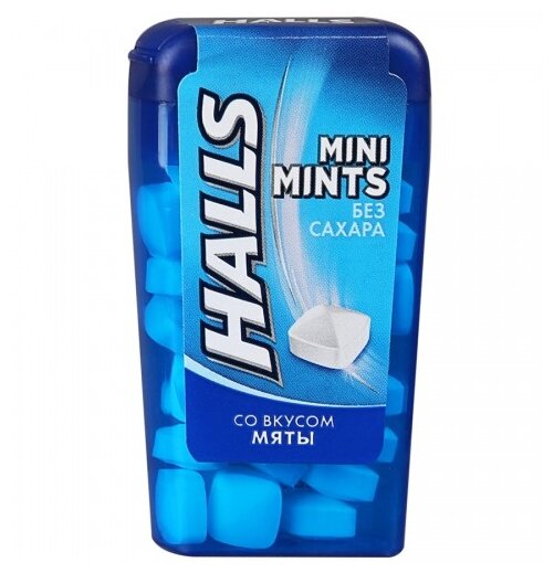 HALLS Mini Mints конфеты без сахара со вкусом мяты 12,5г по 24 шт - фотография № 3