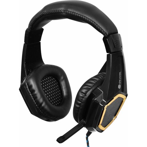 Наушники с микрофоном Оклик HS-L310G Guardian черныйзолотистый 15м мониторные оголовье 359483 787₽