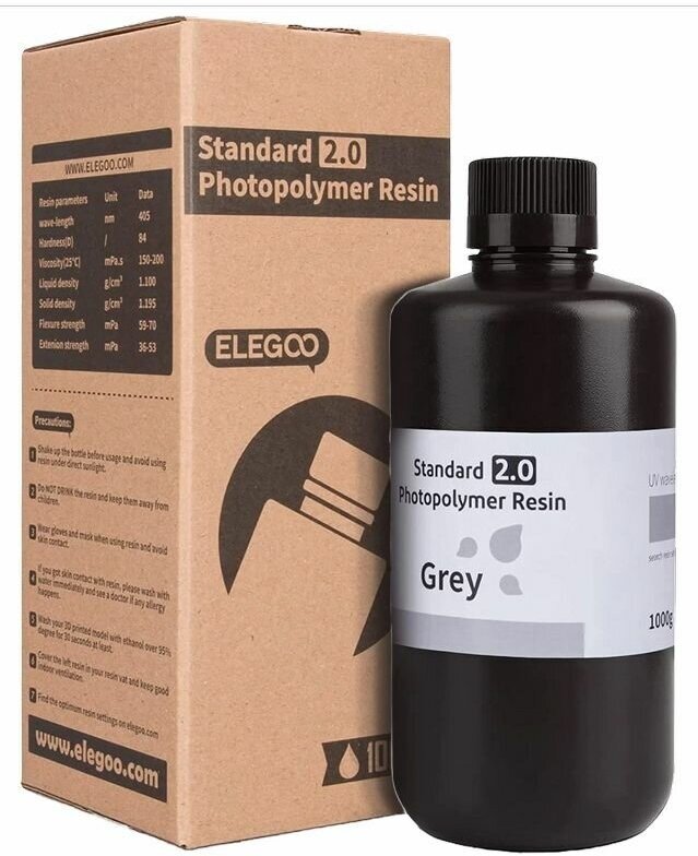 Фотополимер Elegoo Standard Resin V2.0 Серый 1 л