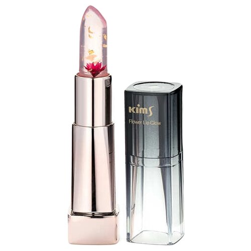 Kims Помада-бальзам Flower Lip Glow Crystal Red, розовый/бежевый бальзам для губ kims помада бальзам flower lip glow crystal violet