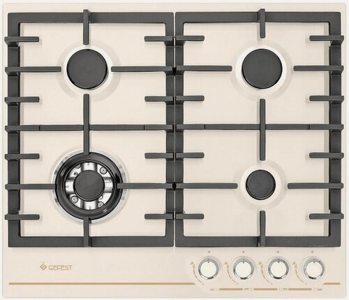 Изображение товара Газовая варочная панель Gefest ПВГ 1214-01 К81 60 см, 4 конфорки электроподжиг газконтроль, кремовый