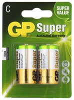 Батарейка GP Super Alkaline C 2 шт блистер