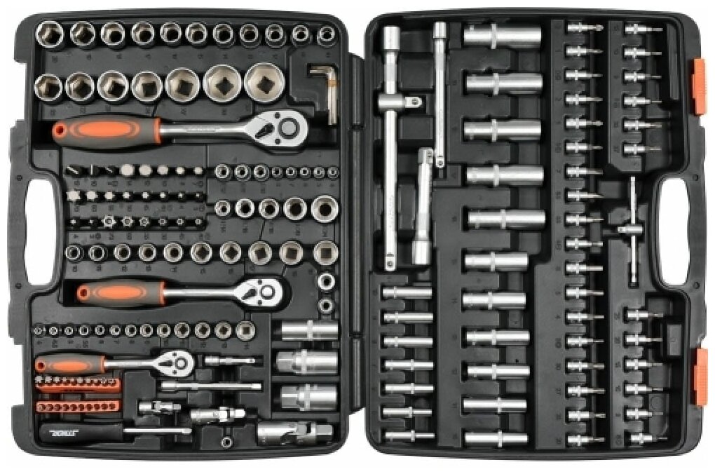 Набор инструмента STHOR 173 предм 1/2" 3/8" 1/4" CrV 45T AS-DRIVE 58688 Отличный подарок