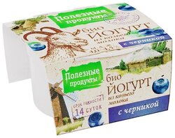 Полезные Продукты йогурт из козьего молока с черникой 4.5%, 100 г