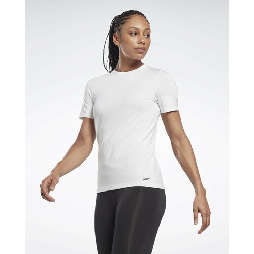 фото Футболка для фитнеса reebok workout ready speedwick, силуэт полуприлегающий, размер s, белый