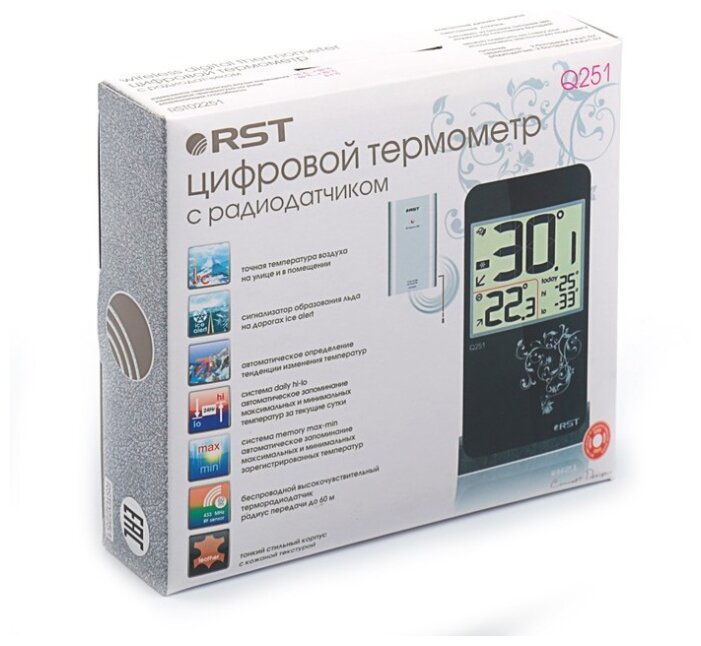 Цифровой термометр С радиодатчиком RST 02251 - фотография № 6