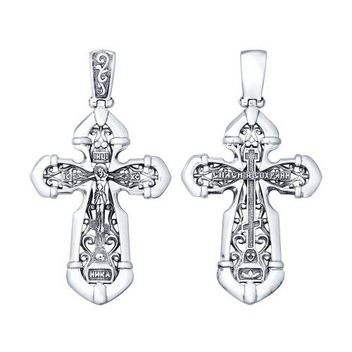 Крест из чернёного серебра 95120068