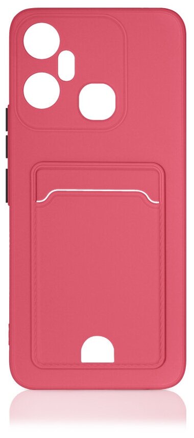 фото DF / Силиконовый чехол с отделением для карты для телефона Infinix Smart 6 Plus на Инфиникс Смарт 6 Плюс / светло-зеленый