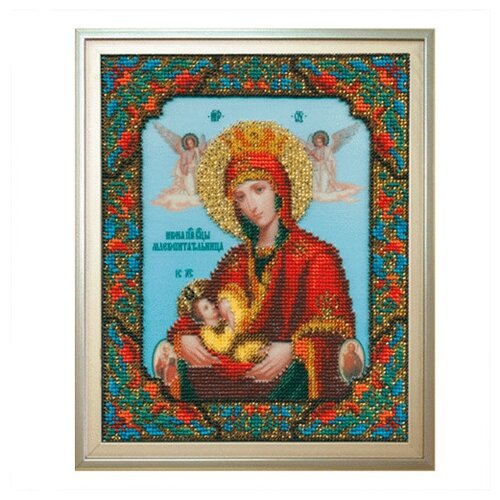 Набор для вышивания бисером Икона Божьей Матери Млекопитательница, 17,3x21,7 см, арт. Б-1044 набор для вышивания бисером икона божьей матери млекопитательница