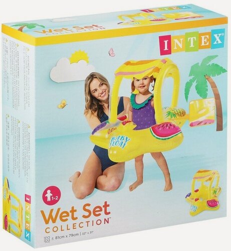 Изображение товара Круг надувной Intex Baby float, 81х79 см, с тентом, 1-2 года, в коробке