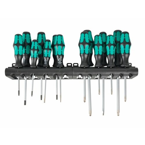 фото Набор отверток wera kraftform big pack 300, ph, pz, sl, tx + пробник, 12 предметов + полочка для хранения