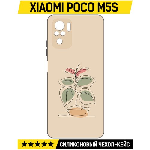 Чехол-накладка Krutoff Soft Case Цветок для Xiaomi Poco M5s черный чехол накладка krutoff soft case море для xiaomi poco m5s черный