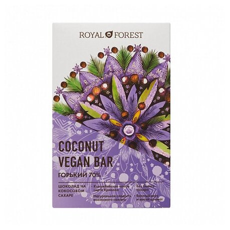 Royal Forest Шоколад горький 70% "Vegan Coconut Bar" 50 г