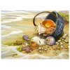 Алмазная живопись Набор алмазной вышивки Ракушки в корзине (АЖ-1069) 40х29 см - изображение