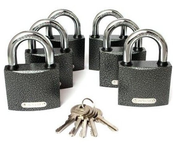 Замки навесные Apecs PD-01-63 (6Locks+5Keys)