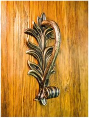 Ручка-скоба кованая "Узор" (золото)/для деревянных и металлических дверей/ручка для дома и дачи