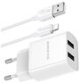 СЗУ Borofone BA53A 5V/2,1A 2USB Powerway+ microUSB черный