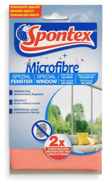 Салфетка из микрофибры для окон стекла и экранов Spontex Windows Wonder