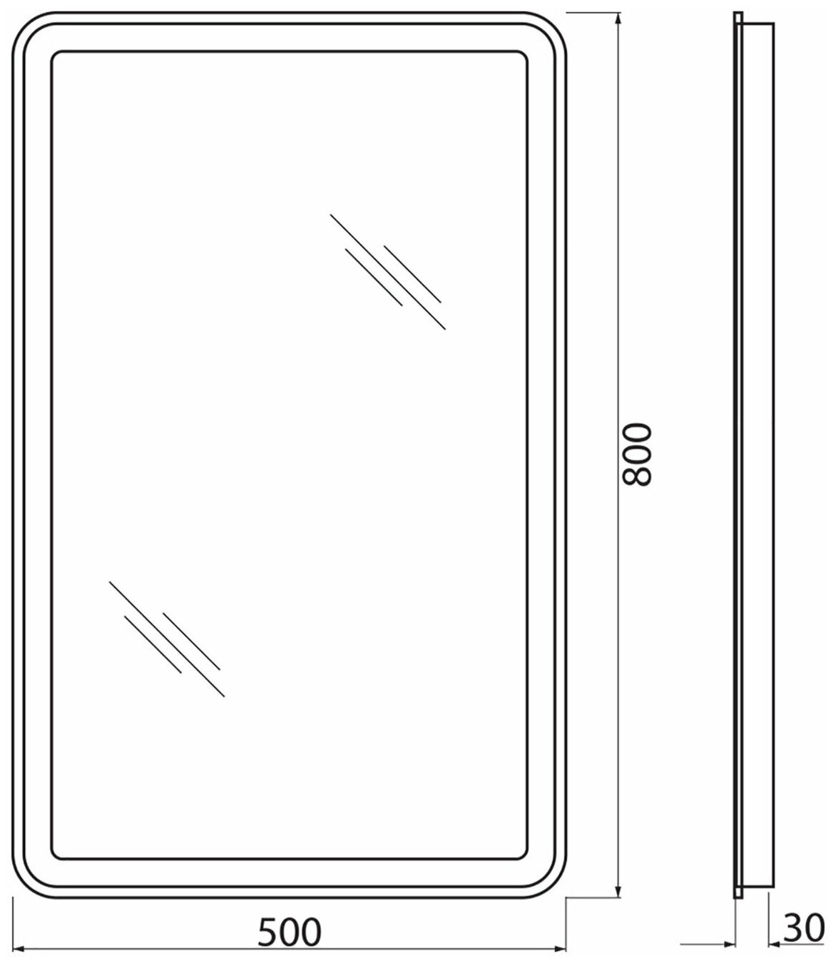 Зеркало BelBagno SPC-MAR-500-800-LED-BTN - фотография № 5