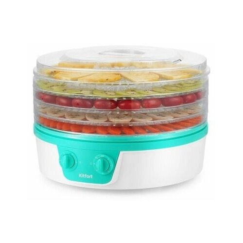 Сушилка для овощей и фруктов Kitfort КТ-1935-3 бело-бирюзовая 314000₽