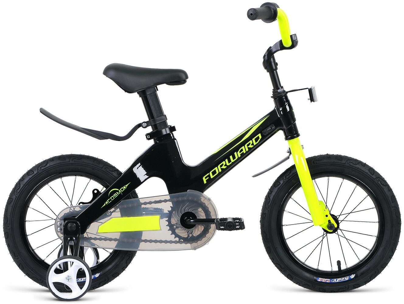 Велосипед 14 FORWARD COSMO 2022 черный/зеленый