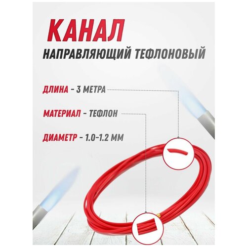 Канал направляющий тефлоновый TOP WELD 1.0-1.2 красный 3 м