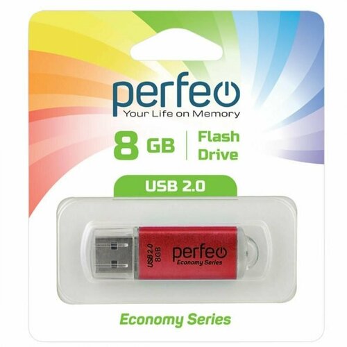 USB флешка Perfeo 8GB E01 Red ES usb флешка perfeo 16gb e01 black es