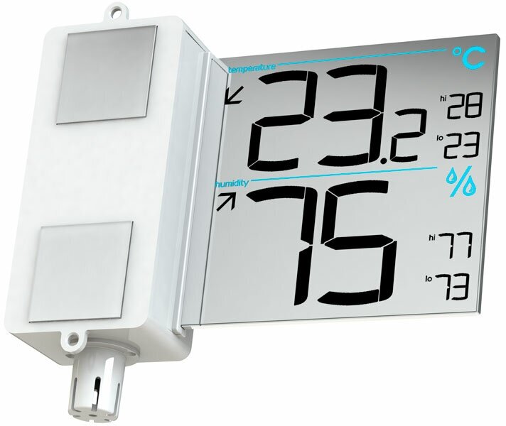 Оконный термометр-гигрометр с инверсивным зеркальным дисплеем RST01078