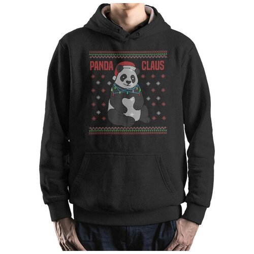 фото Толстовка с новогодним узором / панда клаус / подарок на новый год / новогодняя футболка / худи размер 52 dream shirts