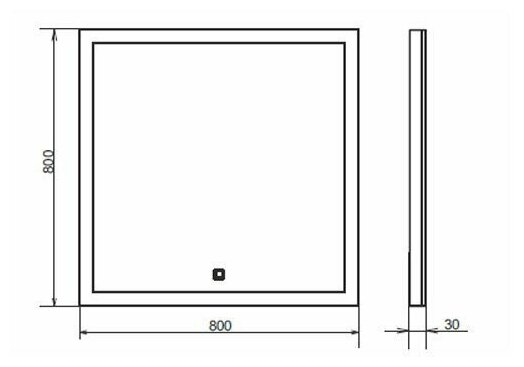 COMFORTY. Зеркало "Гиацинт-80" LED-подсветка, сенсор 800*800 00-00001281CF - фотография № 8