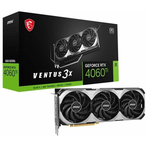 Видеокарта MSI RTX4060Ti VENTUS 3X 8GB OC GDDR6 DPx3 HDMI ATX 3FAN RTL 5492600₽