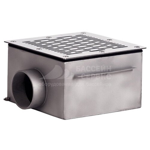 Слив донный квадратный 350х350х150 мм, ВР 3