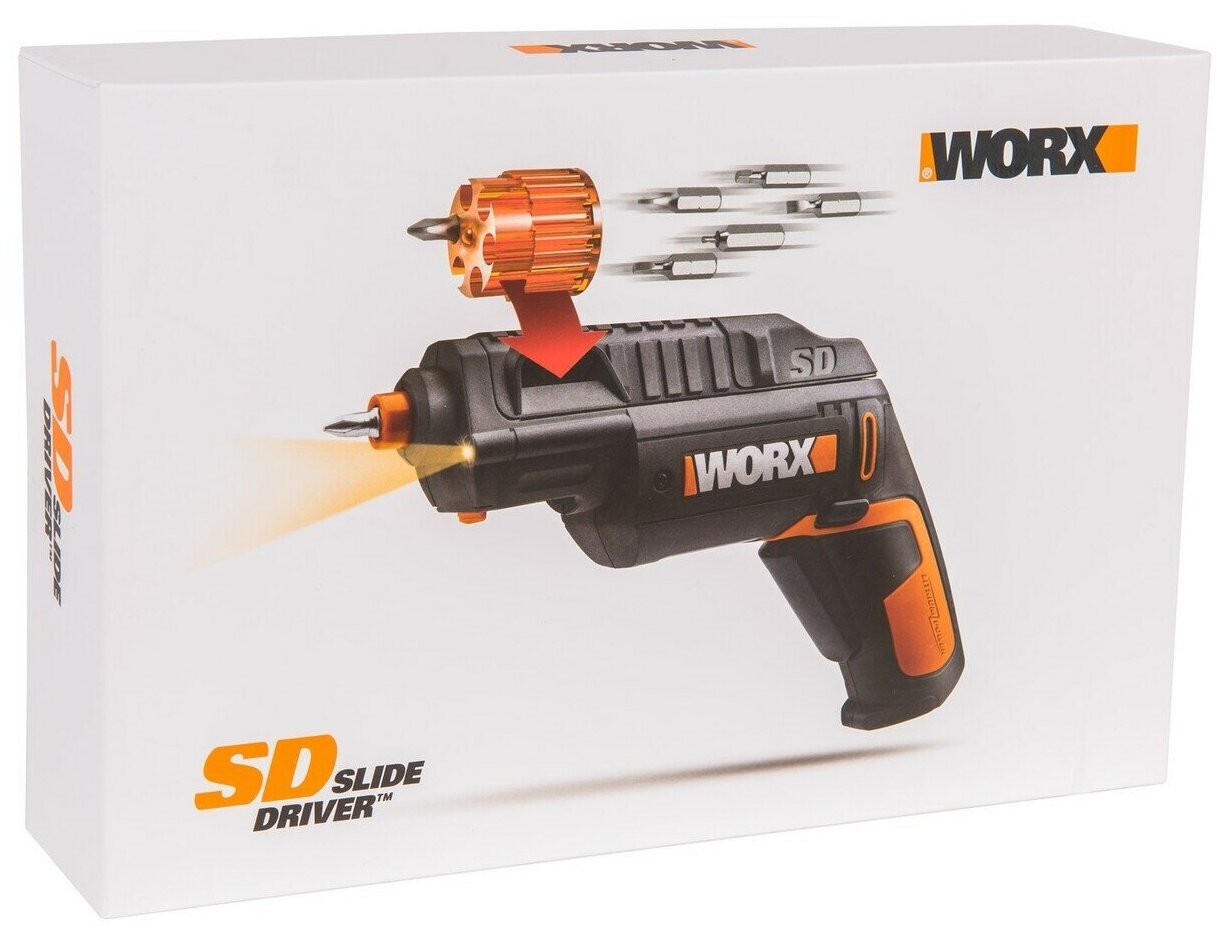 WORX Отвертка аккумуляторная WX254.4 SD Slide Driver, 4 В - фотография № 5