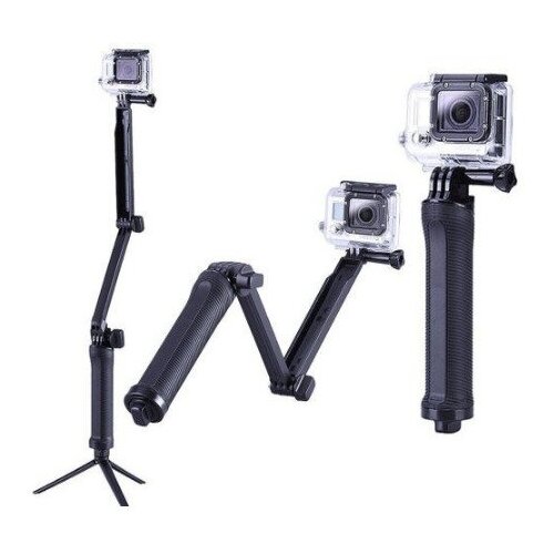 Трехсекционный монопод-трансформер для экшн-камер GoPro, DJI Osmo Action, Insta360 изогнутый адаптер 3м скотч ishoxs для экшен камер gopro dji ac robin xiaomi sjcam eken черный