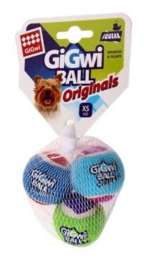 Мячик для собак GiGwi GiGwi ball Original самый маленький 3 шт (75340), голубой/синий/зеленый, 3шт.