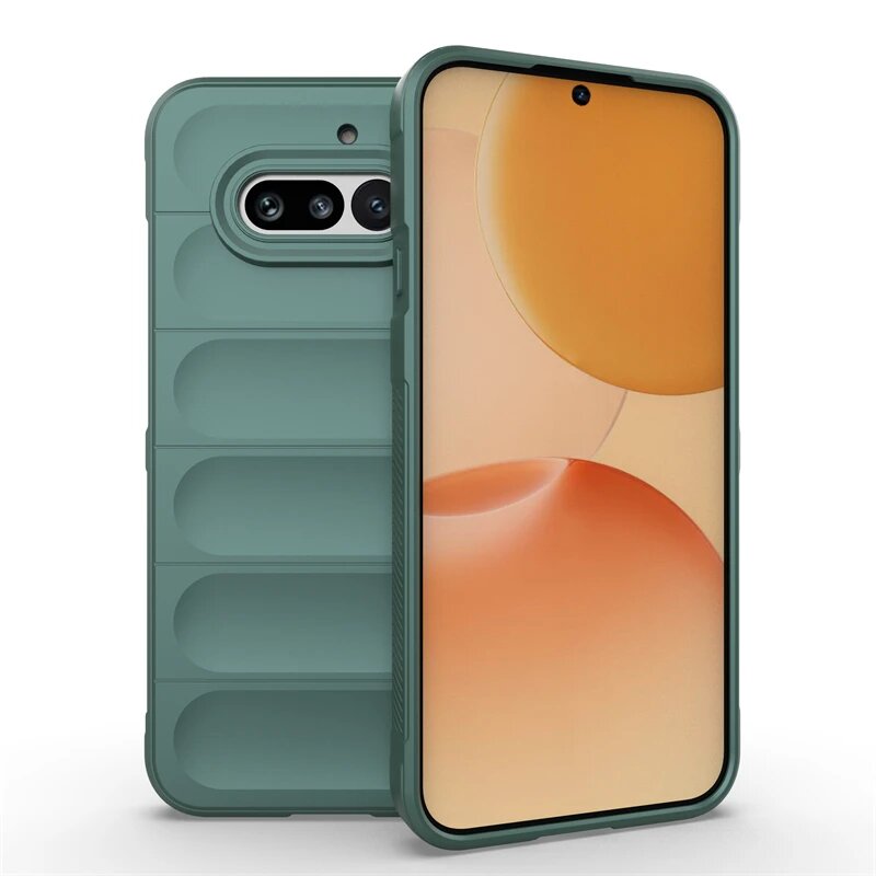 Чехол для Nothing Phone 4A, силиконовый, противоударный, из жидкого Темно-зеленый, Black Green