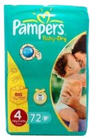 Pampers подгузники Baby Dry 4 (7-18 кг) 72 шт.