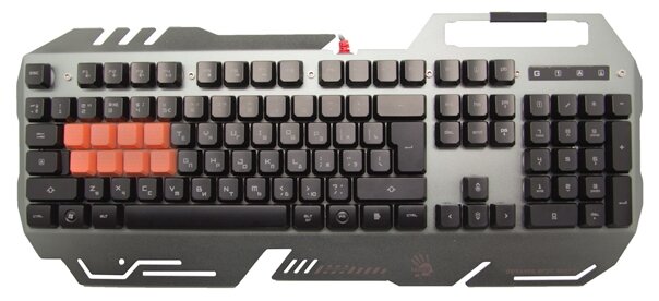 Клавиатура A4 Bloody B418 серый USB Multimedia Gamer LED