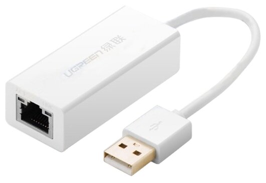 Сетевой адаптер UGREEN CR110, USB 2.0 на RJ-45, Белый 20253