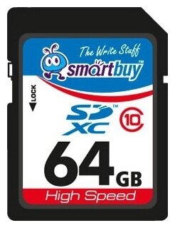 Карта памяти Smartbuy SDXC Class10 (15/15MB/s) 64GB