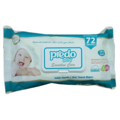 Влажные салфетки Predo Baby, пластиковая крышка, 100 шт.