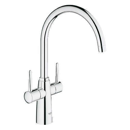 фото Смеситель для раковины (умывальника) grohe ambi 30189000 двухрычажный хром